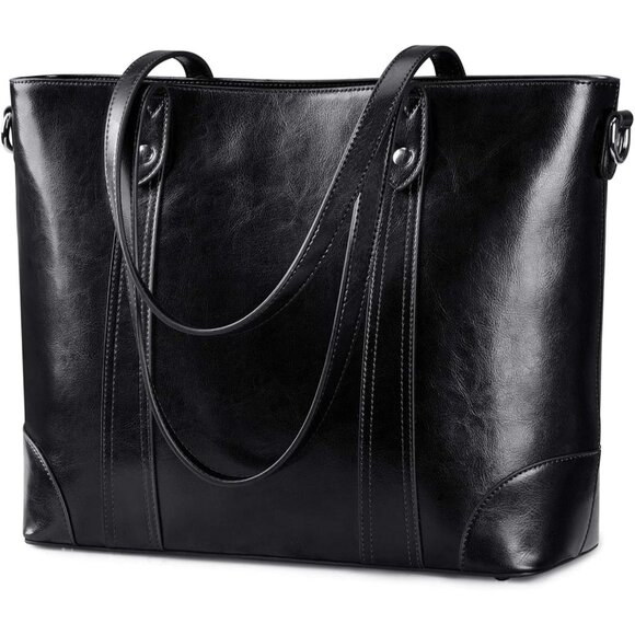 S-zone Women's Black Office 15.6 Inch Designer Cross Body Shoulder Handbag - Picture 1 of 6